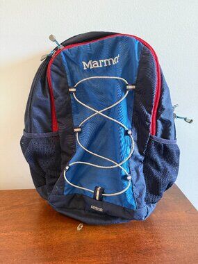 Marmot Arbor Backpack Blue Red Hiking School Laptop Travel Bookbag